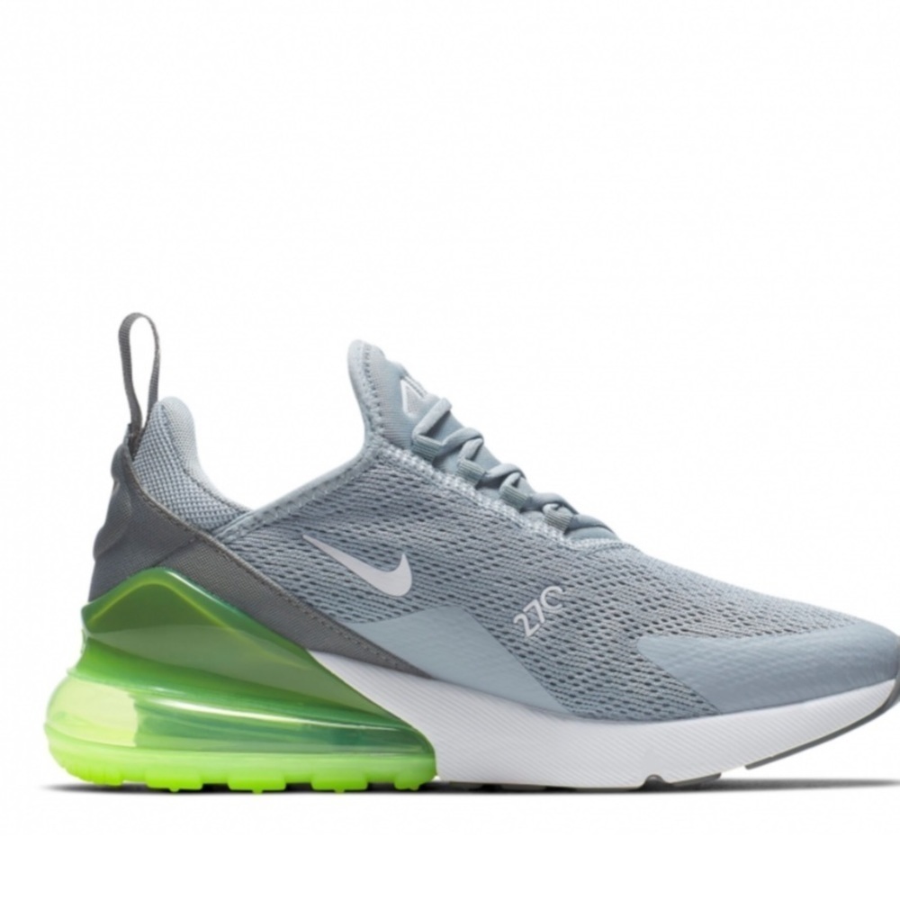 NIKE Women's Air Max 270 Shoes Light Gray/Green sneakers size 7.5